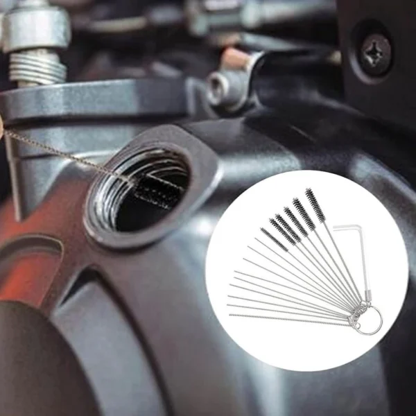 Carburetor & Air Brush Cleaning Tool Set for Motorcycle & Scooter