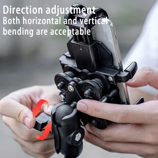 Universal Metal Motorcycle Phone Holder with Shock Absorption