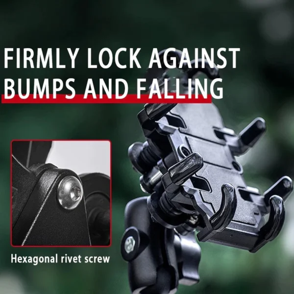 Universal Metal Motorcycle Phone Holder with Shock Absorption