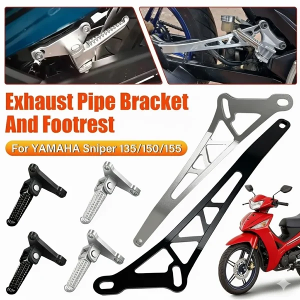 my-11134207-820lh-mie9mglb1mo61b.webp Motorcycle Rear Footrest with Exhaust Bracket